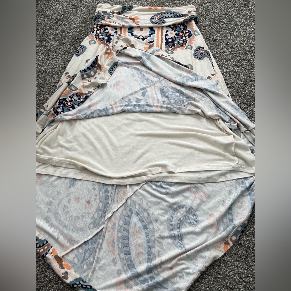 Anthropologie Maeve Asymmetrical Wrap Maxi Skirt Casual Medium size multi color - Picture 10 of 14